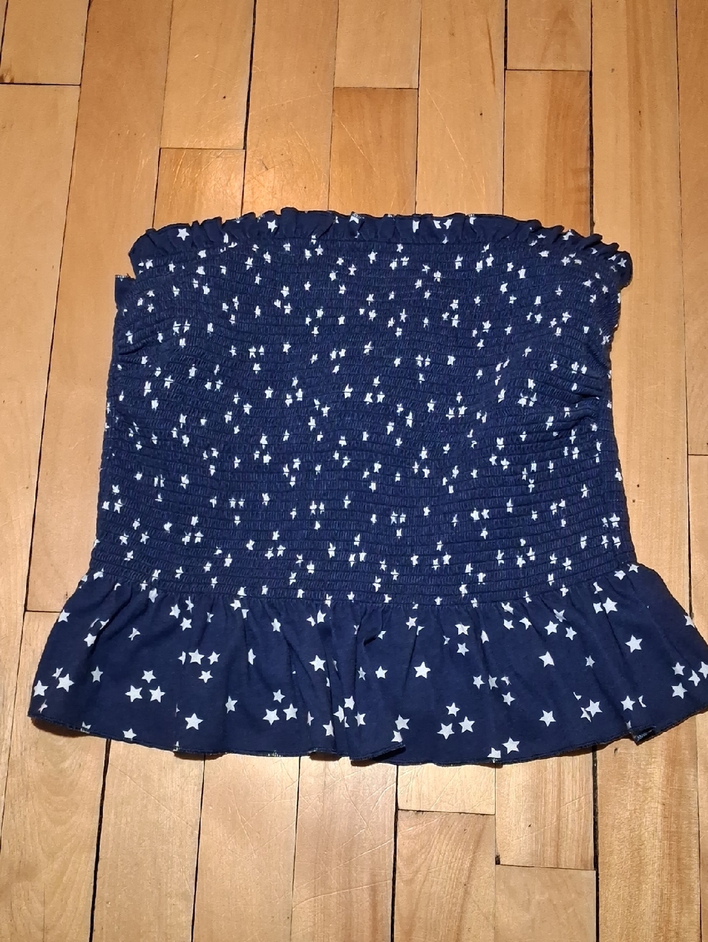 No Boundaries Blue Star Smocked Tube Top, Large